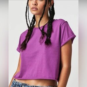 We The Free‎ The Perfect Tee Cropped Size Large Purple Women’s